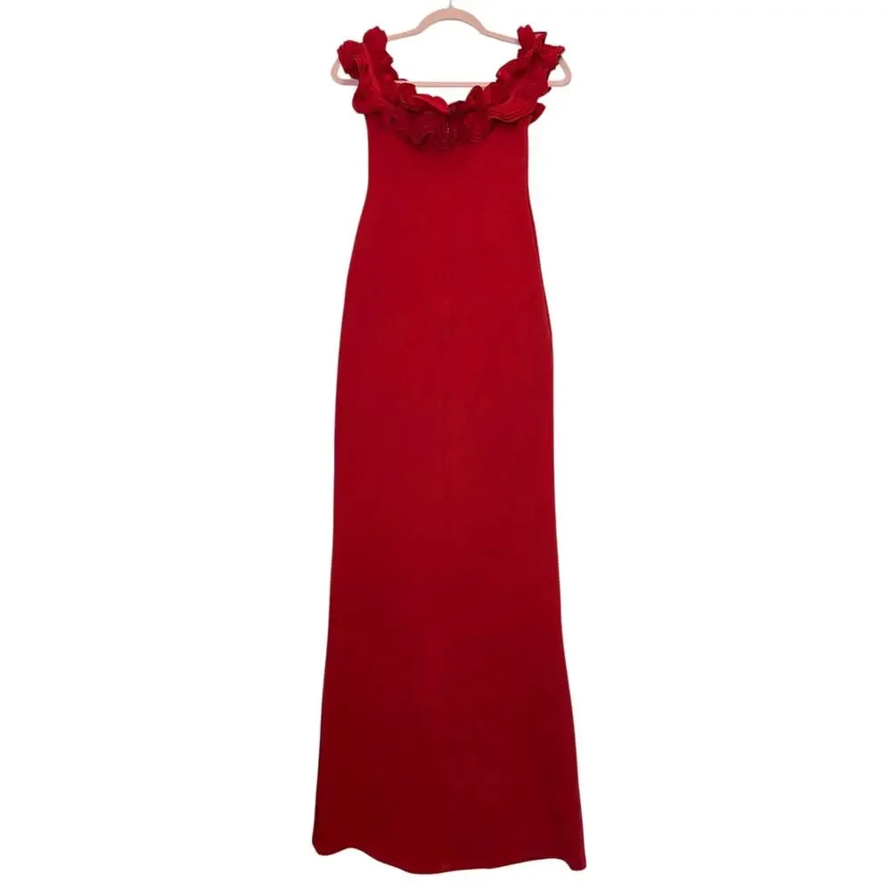 Meshki Red Off-Shoulder Ruffle Maxi Dress - Picture 5 of 16